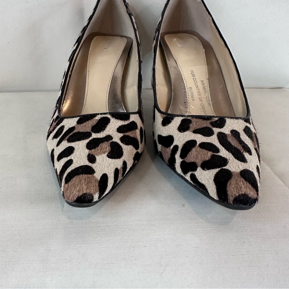 CALVIN KLEIN Women’s Size 9 Shoes Heels Leopard Print Cow Fur Dolly Style - Picture 10 of 16